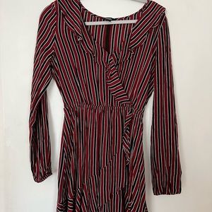 Express Striped Red Black Dress in size S